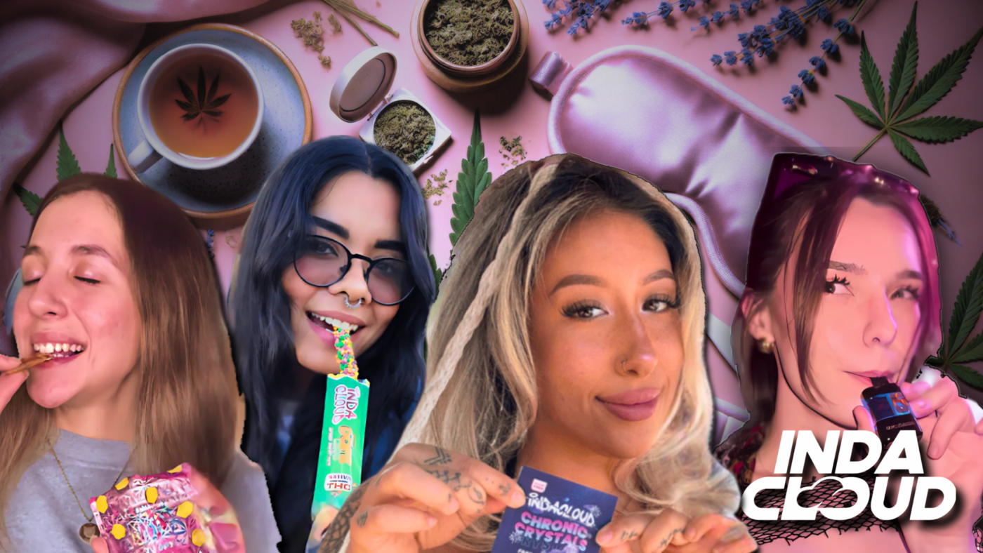 A Real Talk On Stress, Sleep &Amp; Period Pain… And Why Men Should Care Too 15 Four Women Enjoying Cannabis Products With Herbs And &Quot;Inda Cloud&Quot; Logo.
