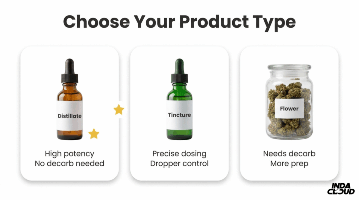 Cooking With Delta-8 Thc: Recipes, Tips, And Safety Guidelines 2 Delta 8 Product Type Comparison Featuring Distillate Tincture And Flower With Dosing Control Potency And Decarboxylation Preparation Differences